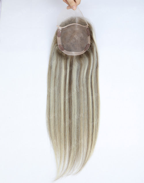 Custom Made 5X6 Lace With 5X5 Mono Top Highlight Human Hair Topper