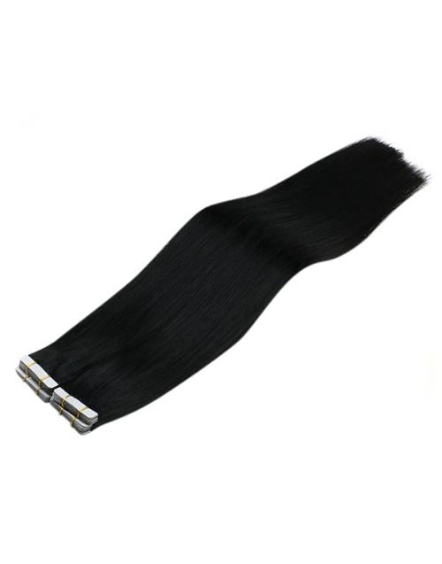 Tape in Extensions for Black hair Straight Remy Human Hair Extensions #1 Jet Black
