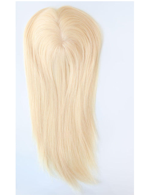 Ombre Blonde Mono Topper with Clips Jessie's Wig Human Hair Piece Toupee