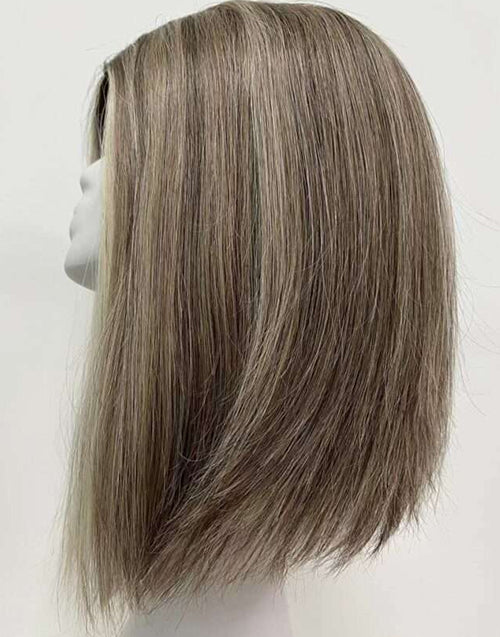 Mono Top 7.5”x8” Human Hair Topper Straight Chinese Remy Hair | Lightweight Volumizing for Thinning Hair