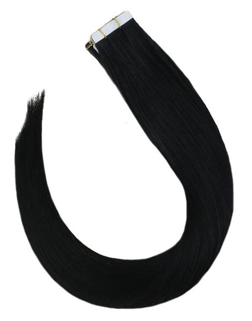 Tape in Extensions for Black hair Straight Remy Human Hair Extensions #1 Jet Black