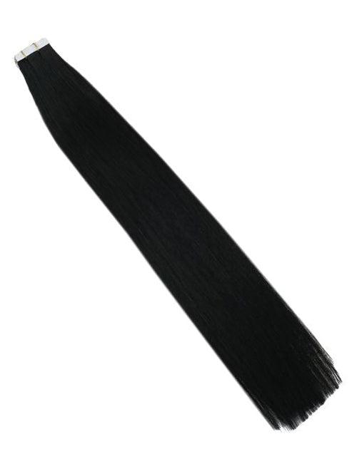 Tape in Extensions for Black hair Straight Remy Human Hair Extensions #1 Jet Black