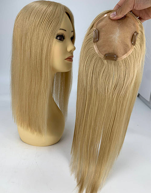 #8 #18 Mono Top 5"X5" Human Hair Topper For Women Thinning Hair Or Hair Loss