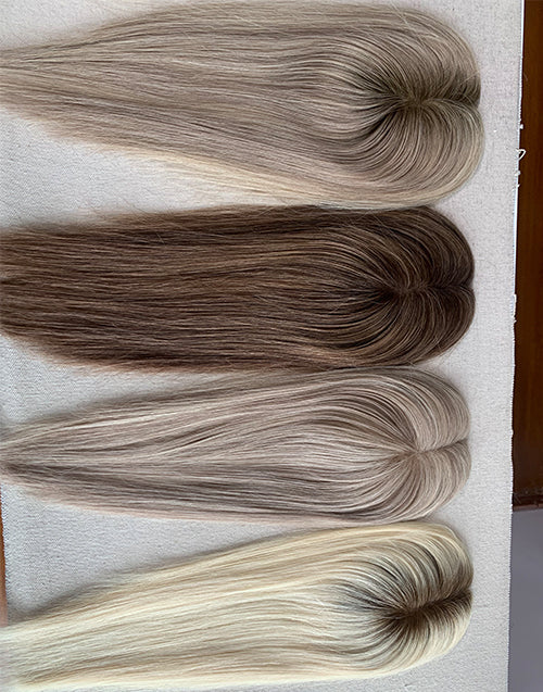 #4 #8 #613 Mono Top 3"X5" Human Hair Topper For Women Thinning Hair Or Hair Loss