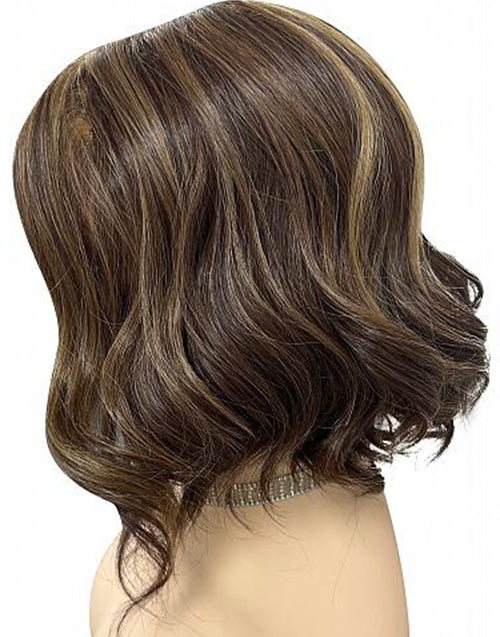 Rowena- Brown With Blonde Highlights Wavy Bob Wig True-Hold Glueless 5.5x5.5 Wig