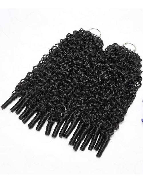 Burmese Curly Crochet Hair Natural Black Machine Made Feather Crochet Human Hair Extension