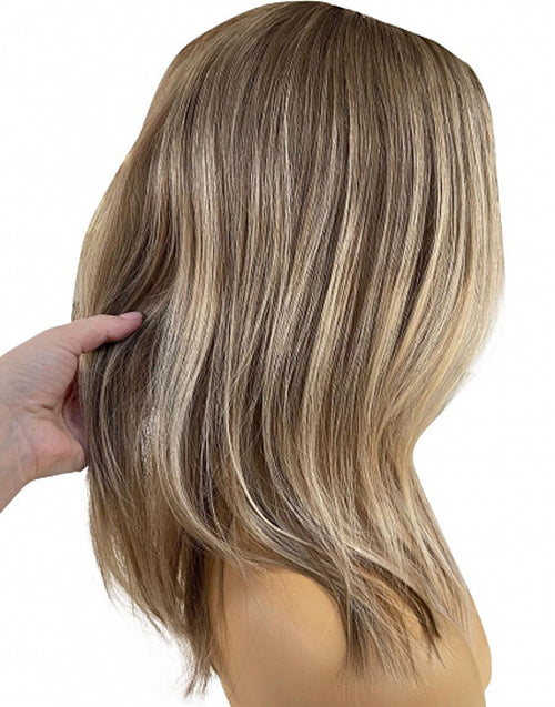 Ewa- Real HD 13x6 Lace Chic Blonde Ombre Straight Bob Wig Shoulder Length Invisible Lace Human Hair Wig