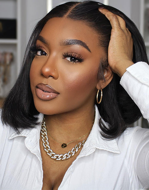 8" 14" Straight 4x4 Lace Bob Wig Glueless Wig Ready to Ship Flash Deal