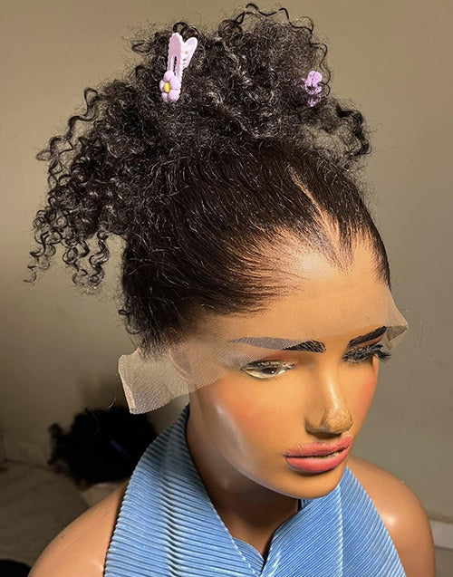 Widows Peak M Hairline Curly Real HD Lace Wig Single Tiny Knots 13x5 Pre Everything Wig