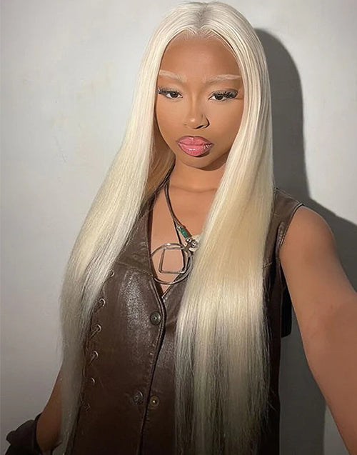 Edena- 16" #613 Blonde Straight 13x4 Lace Front Glueless Wig Flash Deal