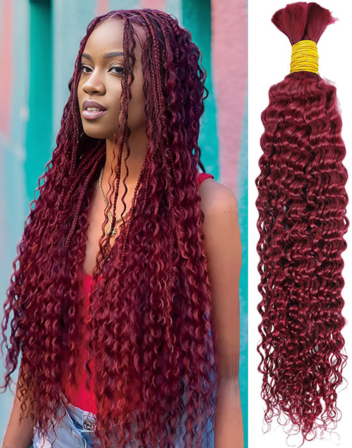 99J Human Braiding Hair Curly Bulk Human Hair for Braiding No Weft 12A for Boho Braids Hair