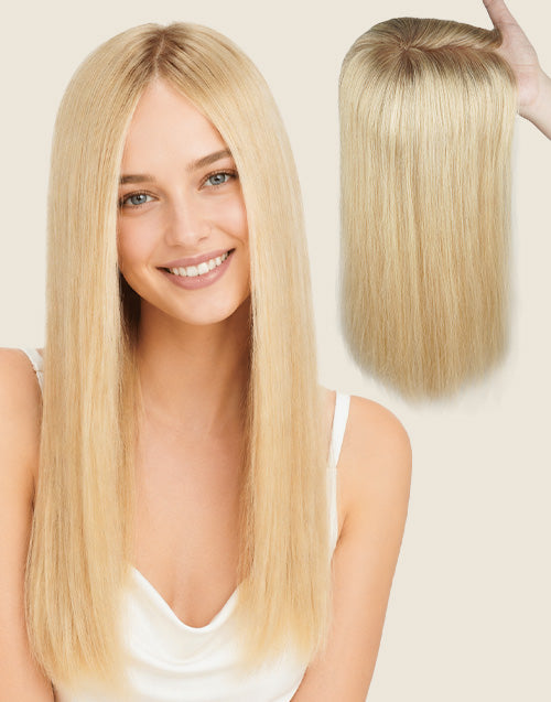 7"x6" Fine Mono Base Human Hair Topper for Thinning Hair