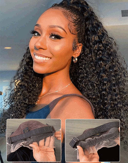 Celeste- Curly Invisi Strap Snug Fit 360 Lace Wig Easily Half Up Half Down Look Pre Cut Lace Wig
