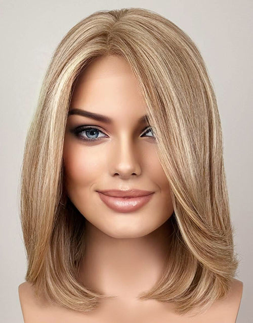 Gracia-Custom Made 5.5X3X8.5 Brown And Blonde Human Hair Wig