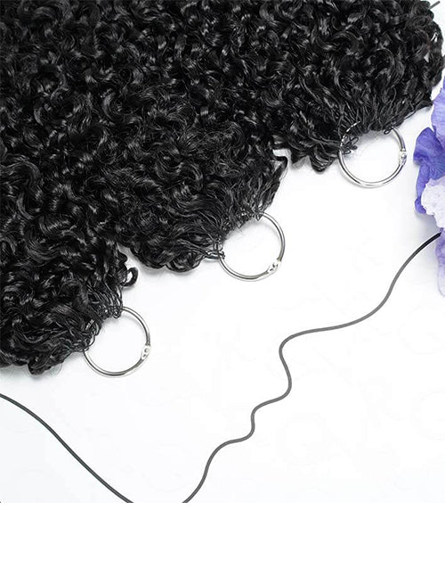 Burmese Curly Crochet Hair Natural Black Machine Made Feather Crochet Human Hair Extension