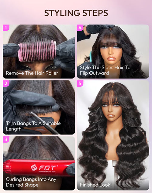 [BOGO From 16"] 13x5 Pre Everything Pull Go Body Wave Glueless Wig With Bangs Flash Deal