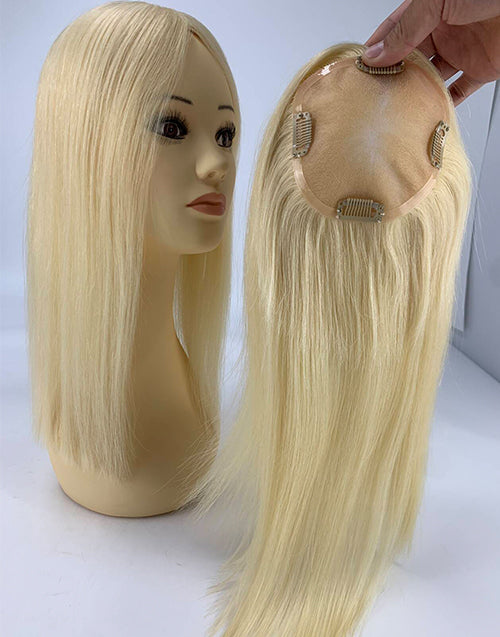 #8 #18 Mono Top 5"X5" Human Hair Topper For Women Thinning Hair Or Hair Loss