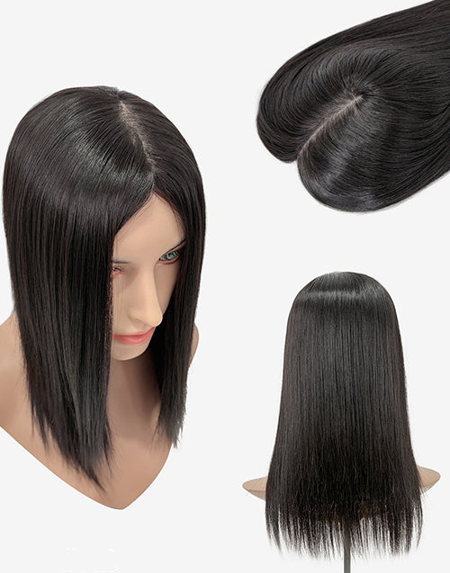 3”x5” Fine Mono Base Clip-In Crown Blonde Remy Human Hair Toppers For Thinning Hair