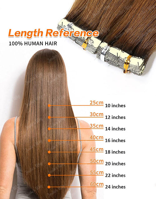 #27 Hair Tape Straight Human Hair Extensions Blonde Color