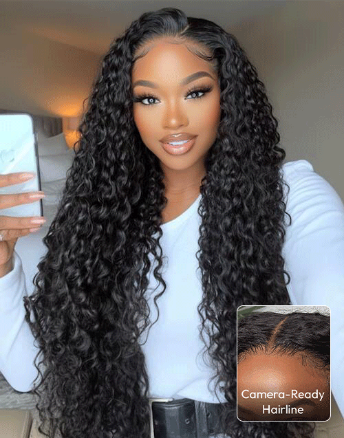 28" Long Water Wave 4x4 Lace Glueless Wig Ready To Ship Flash Deal