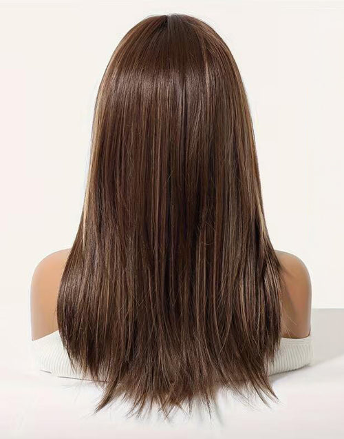 Phanie- Minimalist Lace Ombre Brunette Balayage Straight Layered Wig With Bangs