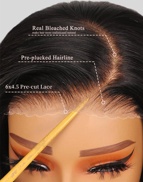 Colin- Balayage Golden Honey Brown Straight Layered Bob Glueless Wig Pre Cut Lace