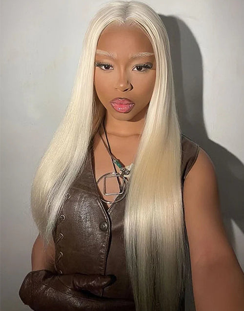 Edena- 16" #613 Blonde Straight 13x4 Lace Front Glueless Wig Flash Deal