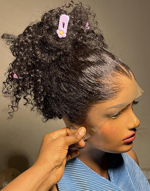 Widows Peak M Hairline Curly Real HD Lace Wig Single Tiny Knots 13x5 Pre Everything Wig