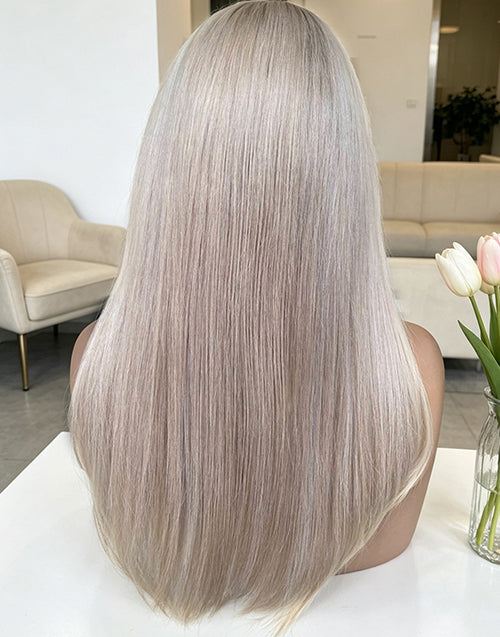 Annie- Ombre Blonde Laayered Straight True-Hold Gluless Wig With Curtain Bangs