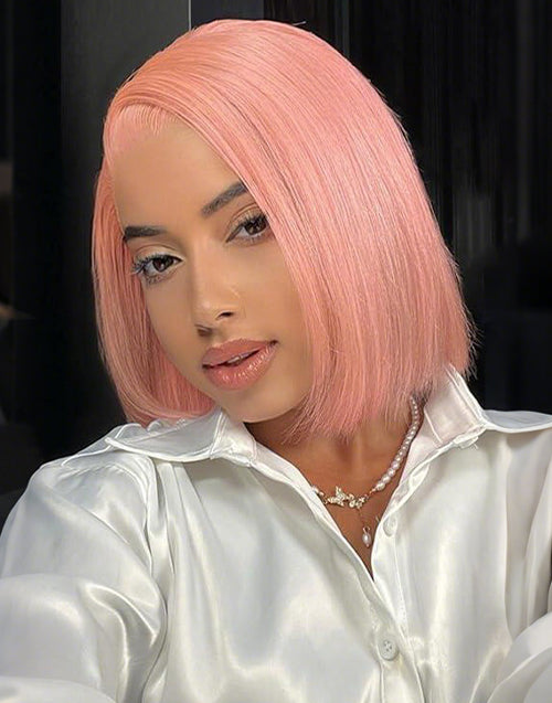 2 WIGS=$199|26" Water Wave 4x4 Lace Wig+10" Pink Bob Straight 13x4 Lace Wig Flash Deal