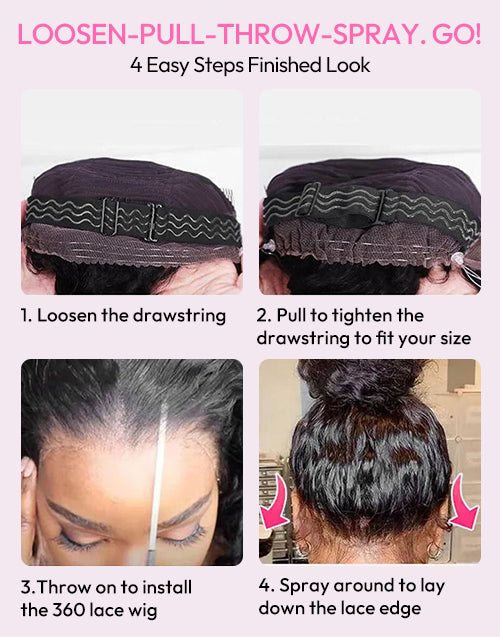 Celeste- Curly Invisi Strap Snug Fit 360 Lace Wig Easily Half Up Half Down Look Pre Cut Lace Wig