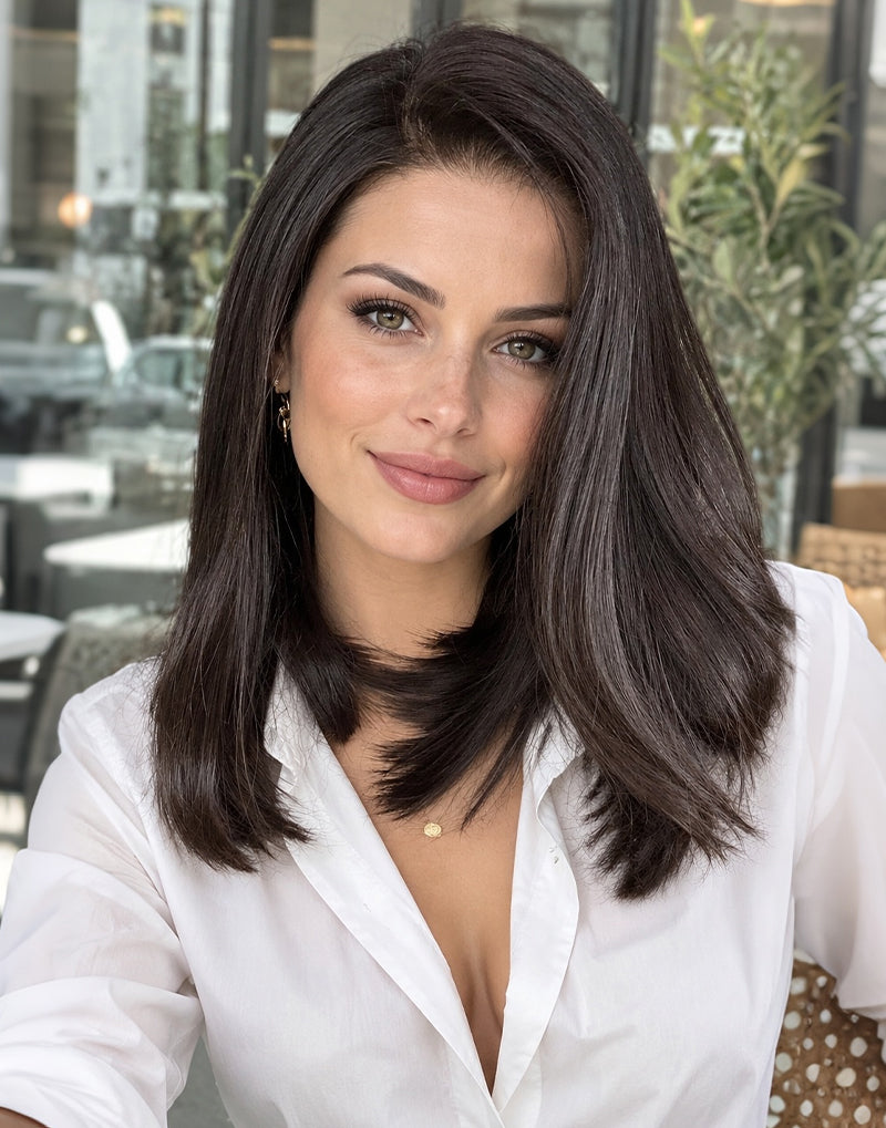 Pari- Wavy Bob Glueless Wig For Mature Women Daily Wear Side Part Natural Looking 13x4 Lace Front Wig
