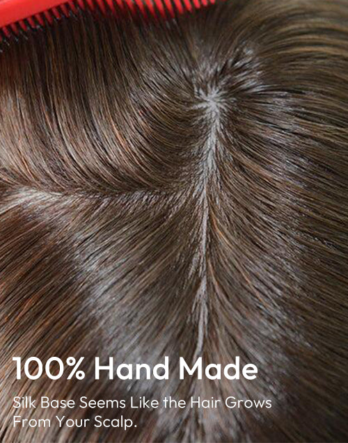 Jewish Wigs Topper Silk Base 8x8 Hair Clips Toupee European Cuticle Remy Hair