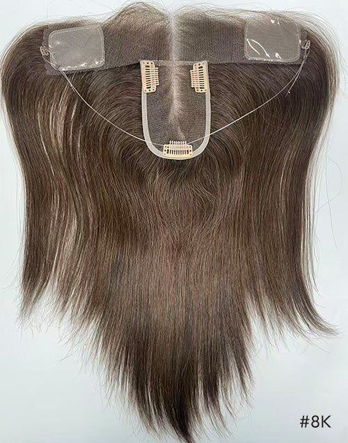 The Hybrid Hairline Topper With Halo Wire Clip In Full HD Swiss Lace Human Hair