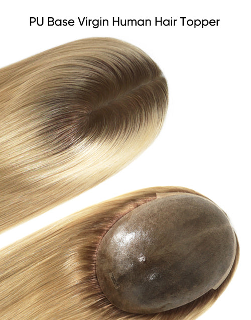 Renee- 14" 16" 7“x9" European Cuticle Remy Human Hair Topper Silky Hairpieces for Woman Injected Poly Skin Women Toupee