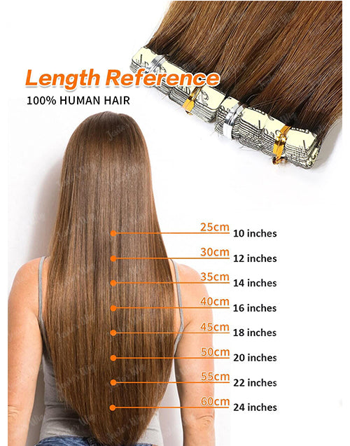 P4/27 Hair Tape Straight Human Hair Extensions Brown With Blonde Highlights
