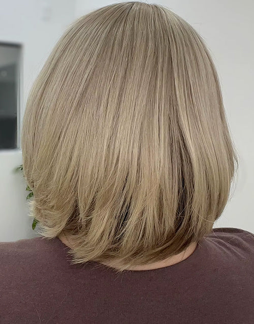 Jordyn- Ombre Highlight Ash Platinum Blonde Straight Bob Wig Glueless 13x4 Lace Front Wig