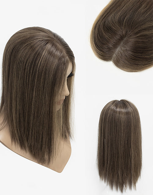 6"x6" Silk Top Human Hair Topper | Natural Scalp Look | Crown Coverage
