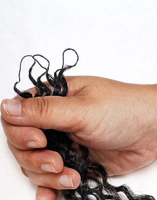 Burmese Curly Crochet Hair Natural Black Machine Made Feather Crochet Human Hair Extension