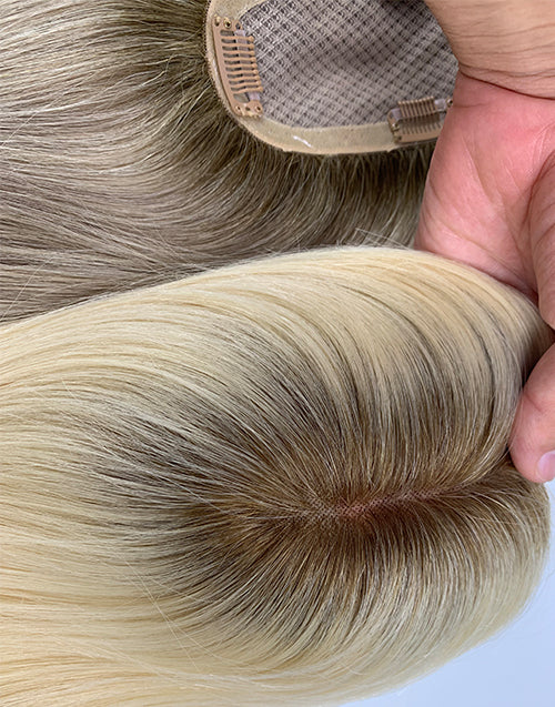 #4 #8 #613 Mono Top 3"X5" Human Hair Topper For Women Thinning Hair Or Hair Loss
