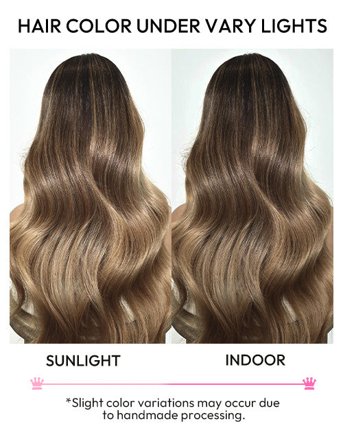 Skylar- True-Hold Series Ombre Honey Blonde Balayage Shiny Wavy 13x6 Lace Glueless Wig