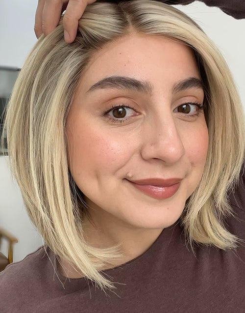 Jordyn- Ombre Highlight Ash Platinum Blonde Straight Bob Wig Glueless 13x4 Lace Front Wig