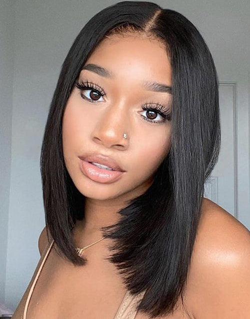 8" 14" Straight 4x4 Lace Bob Wig Glueless Wig Ready to Ship Flash Deal