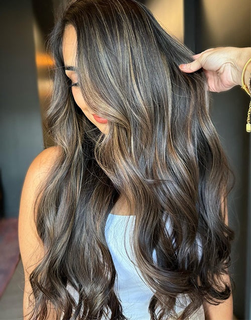 Saudy- Brunette Blonde Balayage Loose Wavy Wig Lace Front Wigs For Women