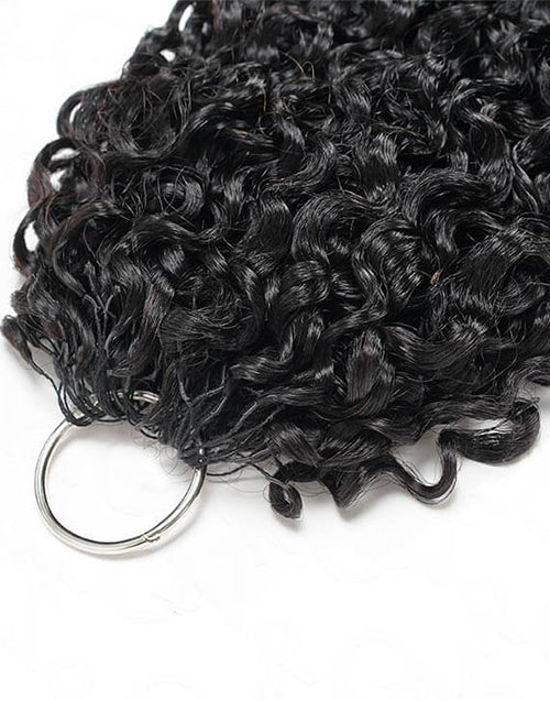 Burmese Curly Crochet Hair Natural Black Machine Made Feather Crochet Human Hair Extension