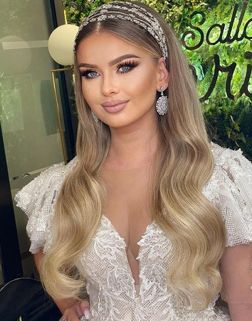 Avis-Wedding Style Classy Bridal Ombre Blonde Wavy Wig For Women