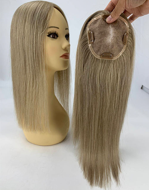 #8 #18 Mono Top 5"X5" Human Hair Topper For Women Thinning Hair Or Hair Loss