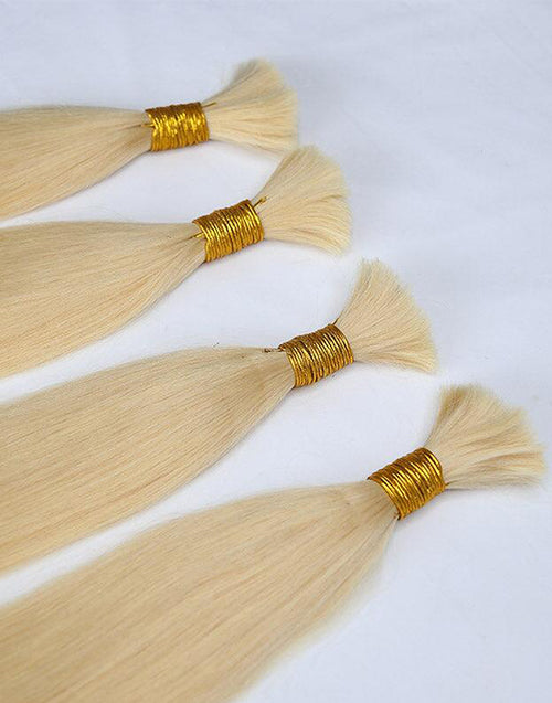 #613 Honey Straight Hair Bulk Braiding Hair for Human Hair Extensions No Weft for Micro Braiding 12A