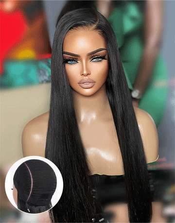 Eden- Smart-Fit Pull Go Glueless Straight 13x5 Pre Cut Lace Front Human Hair Wigs