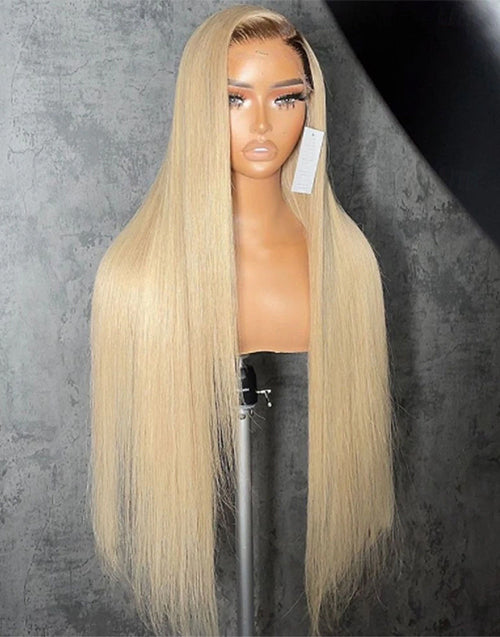 Angela-True-Hold Cap 30inch Long Glueless Lace Front Wig Ombre Blonde Human Hair Wigs